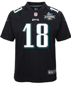 Britain Covey 18 Philadelphia Eagles Super Bowl LVII Champions 2 Stars Youth Game Jersey - Black