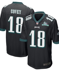Britain Covey 18 Philadelphia Eagles Super Bowl LVII Champions Men Game Jersey - Black
