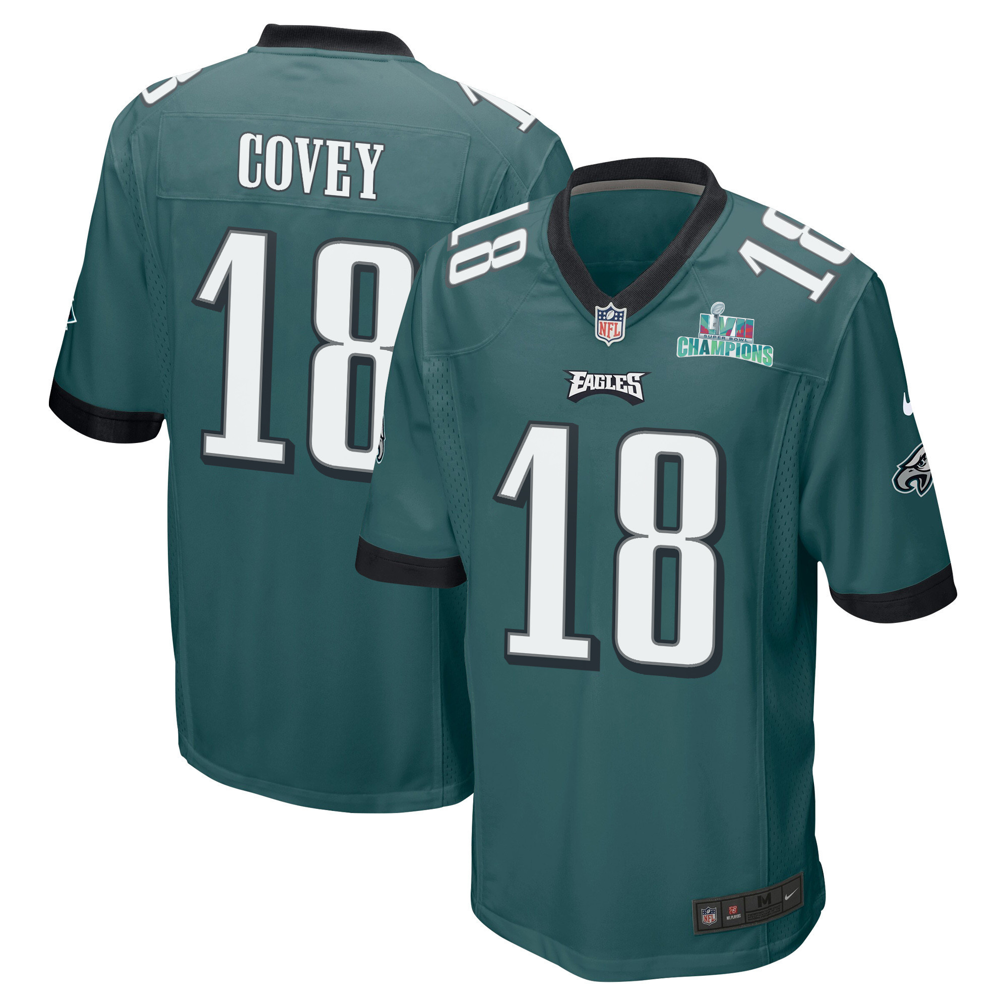 Britain Covey 18 Philadelphia Eagles Super Bowl LVII Champions Men Game Jersey - Midnight Green