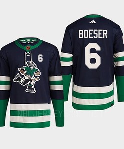 Brock Boeser 6 Reverse Retro 2.0 2022 Vancouver Canucks Navy Jersey Primegreen
