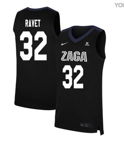 Brock Ravet 32 Gonzaga Bulldogs Elite Basketball Youth Jersey - Black