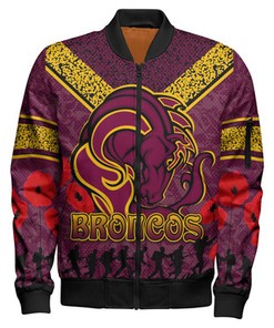 Broncos Rugby Bomber Jacket - Custom Anzac Broncos Bomber Jacket