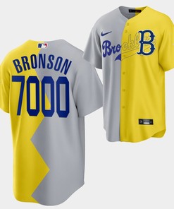 Brooklyn Dodgers Action Bronson 2022-23 All-Star Celebrity Softball Game 7000 Gray Yellow Baklava Jersey