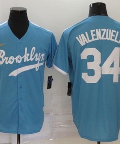 Brooklyn Dodgers Fernando Valenzuela #34 2020 Mlb Blue Jersey