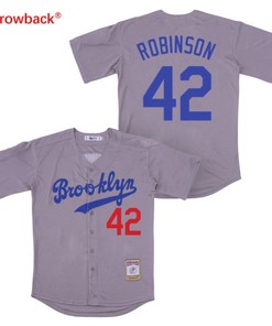 Brooklyn Dodgers Jackie Robinson #42 020 Mlb Grey Jersey