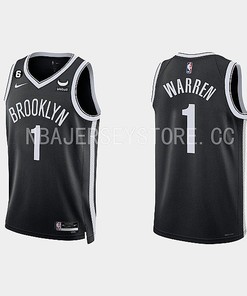 Brooklyn Nets 1 T.J. Warren 2022-23 Icon Edition Black Men Jersey