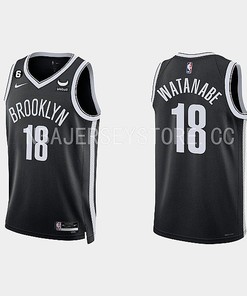Brooklyn Nets 18 Yuta Watanabe 2022-23 Icon Edition Black Men Jersey