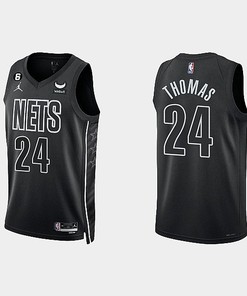 Brooklyn Nets 24 Cameron Thomas 2022-23 Statement Edition Black Men Jersey