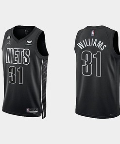 Brooklyn Nets 31 Alondes Williams 2022-23 Statement Edition Black Men Jersey