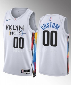 Brooklyn Nets Custom 00 2022-23 City Edition White Jersey Swingman