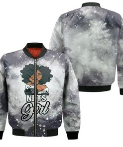 Brooklyn Nets Girl African Girl NBA Team Allover Design Gift For Brooklyn Nets Fans Bomber Jacket