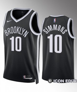 Brooklyn Nets Icon Edition Ben Simmons 10 Black Jersey 2022-23 Swingman