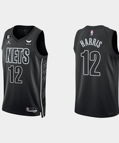 Brooklyn Nets Joe Harris 12 Black 2022-23 Statement Edition Men Jersey
