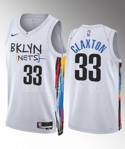 Brooklyn Nets Nic Claxton 33 2022-23 City Edition White Jersey Swingman
