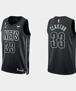 Brooklyn Nets Nicolas Claxton 33 Black 2022-23 Statement Edition Men Jersey