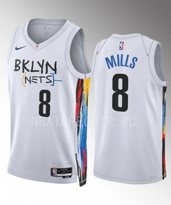 Brooklyn Nets Patty Mills 8 2022-23 City Edition White Jersey Swingman