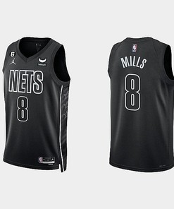 Brooklyn Nets Patty Mills 8 Black 2022-23 Statement Edition Men Jersey