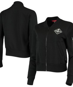 Brooklyn Nets Sportiqe Women's Ice Bomber Full-Zip Jacket - Black