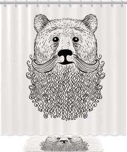 Brown Bear Animal Shower Curtain for Your Bathroom