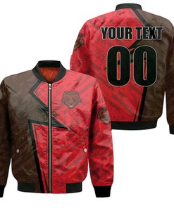 Brown Bears Bomber Abstract Pattern Sport- NCAA