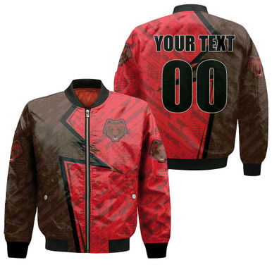 Brown Bears Bomber Abstract Pattern Sport- NCAA
