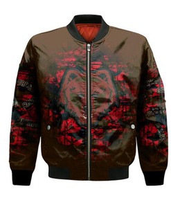 Brown Bears Bomber Jacket Camouflage Vintage  - NCAA