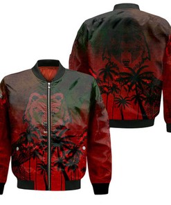 Brown Bears Bomber Jacket Coconut Tree Tropical Grunge - NCAA