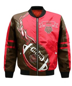 Brown Bears Bomber Jacket Flame Ball - NCAA