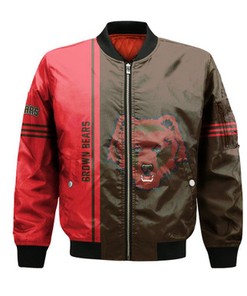 Brown Bears Bomber Jacket Half Style - NCAA