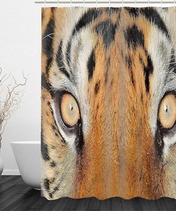 Brown and Black Tiger Eye Abstract Shower Curtain Hooks for Modern Bathroom Decor