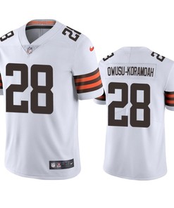 Browns Jeremiah Owusu-Koramoah 28 Vapor Limited White Jersey