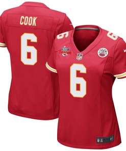 Bryan Cook 6 Kansas City Chiefs Super Bowl LVII Champions 3 Stars Women Game Jersey - Red