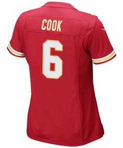 Bryan Cook 6 Kansas City Chiefs Super Bowl LVII Champions 3 Stars Women Game Jersey - Red