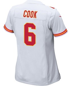 Bryan Cook 6 Kansas City Chiefs Super Bowl LVII Champions 3 Stars Women Game Jersey - White