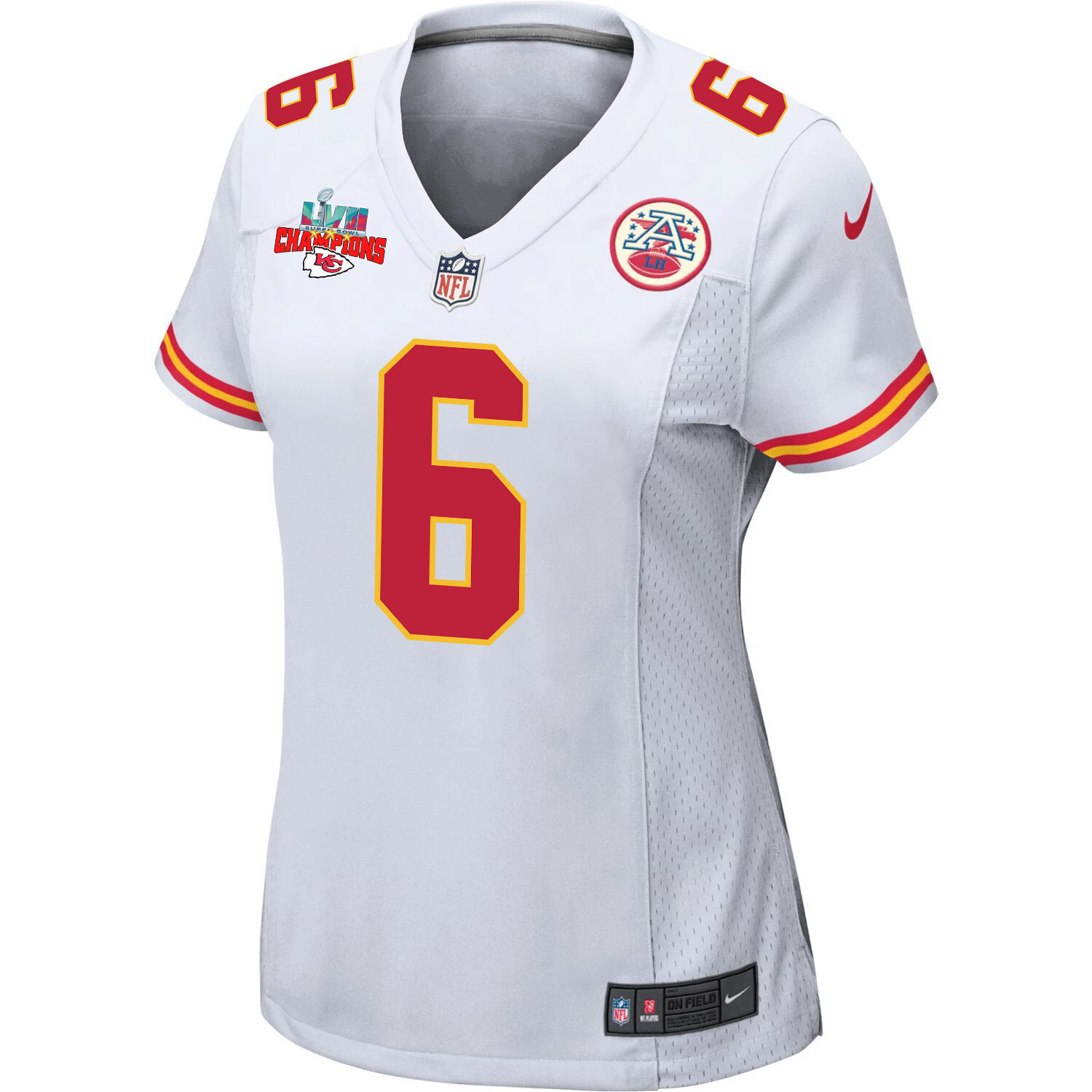 Bryan Cook 6 Kansas City Chiefs Super Bowl LVII Champions 3 Stars Women Game Jersey - White