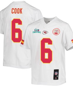 Bryan Cook 6 Kansas City Chiefs Super Bowl LVII Champions Youth Game Jersey - White