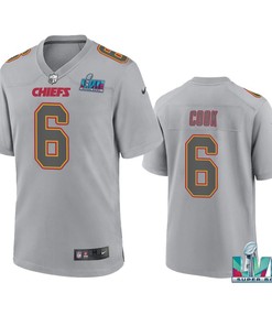 Bryan Cook 6 Kansas City Chiefs Super Bowl LVII Patch Atmosphere Fashion Game Jersey - Gray