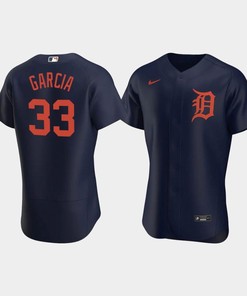 Bryan Garcia 33 Detroit Tigers Navy Alternate Jersey