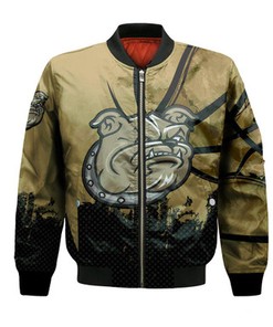 Bryant Bulldogs Bomber Jacket Basketball Net Grunge Pattern- NCAA