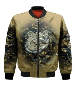 Bryant Bulldogs Bomber Jacket Camouflage Vintage  - NCAA