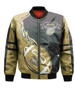 Bryant Bulldogs Bomber Jacket Flame Ball - NCAA