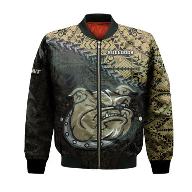Bryant Bulldogs Bomber Jacket Grunge Polynesian Tattoo- NCAA
