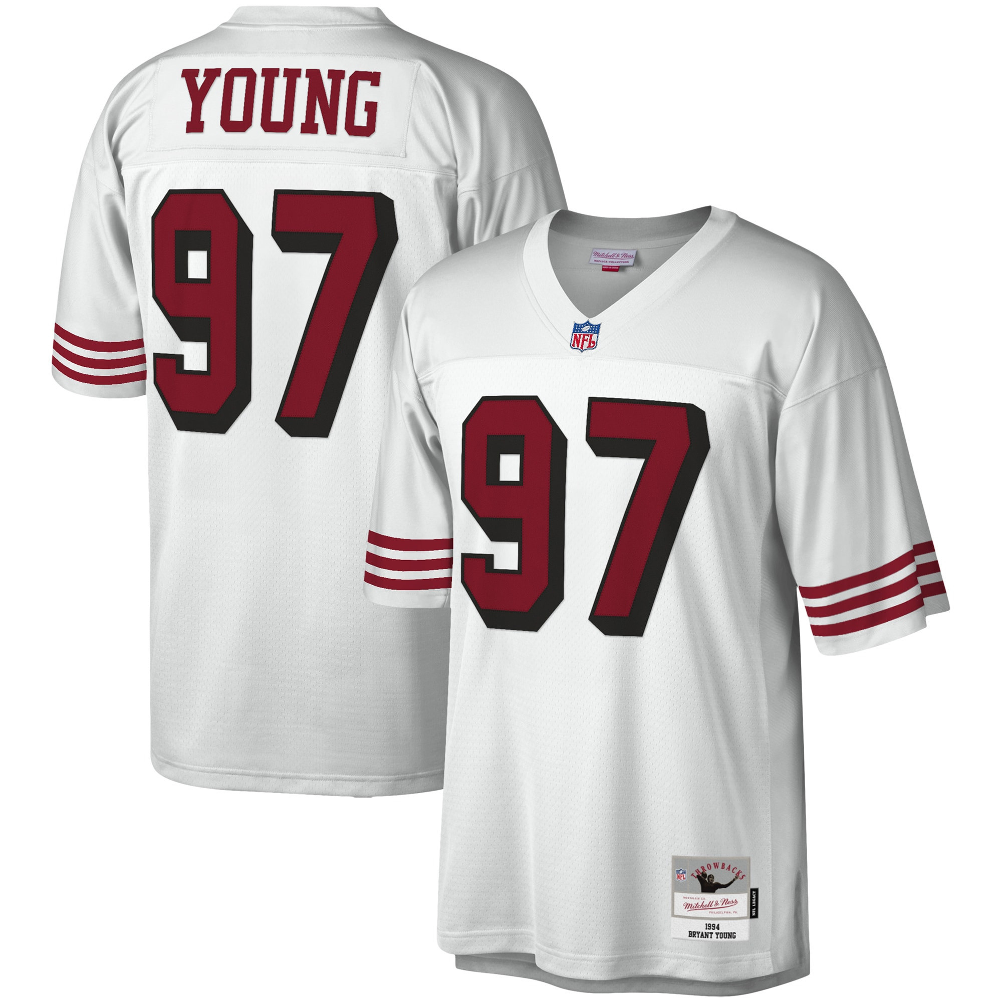 Bryant Young San Francisco 49ers Mitchell & Ness 1994 Legacy Replica Jersey - White Nfl