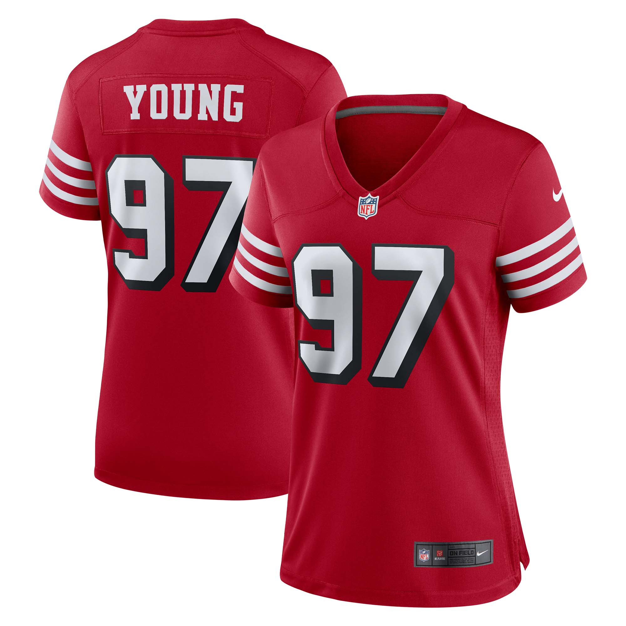 Bryant Young San Francisco 49ers Womens Alternate Game Jersey - Scarlet Nfl