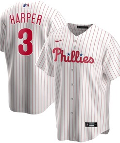 Bryce Harper 3 Philadelphia Phillies Home Player Name Jersey - White Jersey