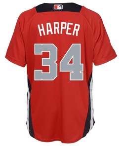 Bryce Harper National League Majestic Youth 2018 Mlb All-star Game Home Run Derby Player Jersey - Red