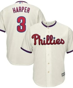 Bryce Harper Philadelphia Phillies Alternate Official Cool Base Player Jersey - Cream