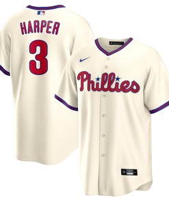 Bryce Harper Philadelphia Phillies Alternate Replica Player Name Jersey - Cream Mlb