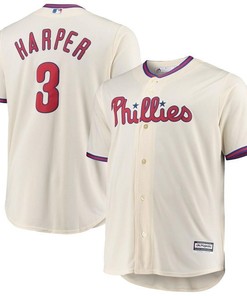 Bryce Harper Philadelphia Phillies Big And Tall Alternate Cool Base Player Jersey - Cream