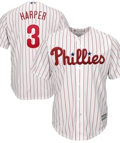 Bryce Harper Philadelphia Phillies Home Official Cool Base Player Jersey - White Scarlet